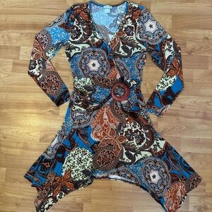 VENUS Multicolor Paisley Dress with Belt